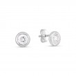 Roberto Coin 18K White Gold Rhodium Plated Bezel Set Diamond Stud Earrings