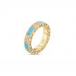 Roberto Coin 18K Yellow Gold Diamond Turquoise Mosaic Ring