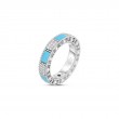 Roberto Coin 18K White Gold Turquoise Diamond Mosaic Ring