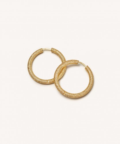 Florentine Finish Small Round Hoop Earrings