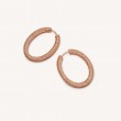 Florentine Finish Small Oval Hoop Earrings