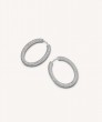 Florentine Finish Small Oval Hoop Earrings