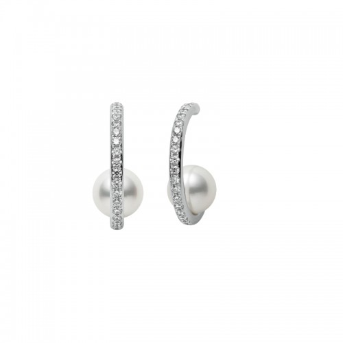 Mikimoto Akoya Pearl Diamond Earrings