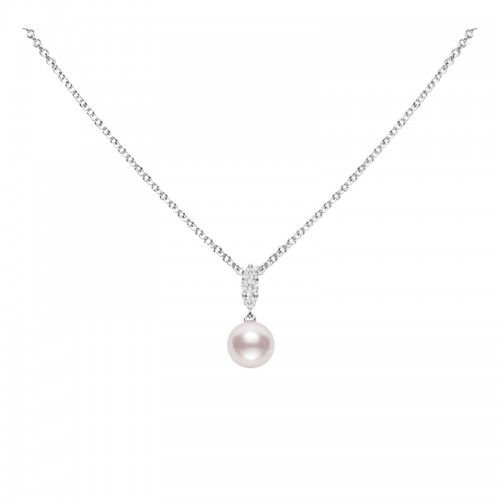 Mikimoto Morning Dew Akoya Pearl Diamond Pendant