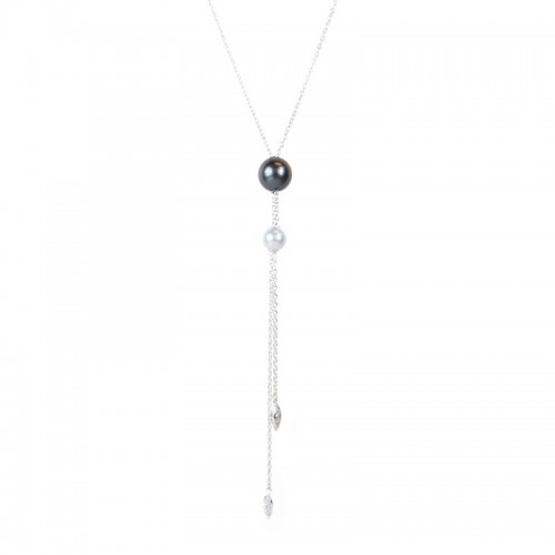 Mikimoto Multi Pearl Diamond Lariat Necklace