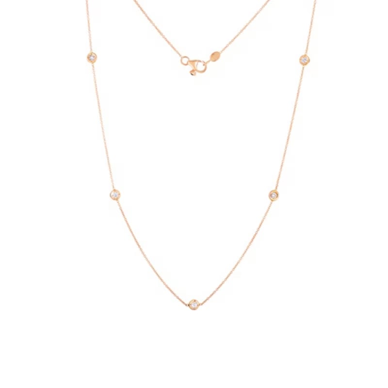 Roberto Coin 18K Rose Gold Diamond 5-Station Necklace