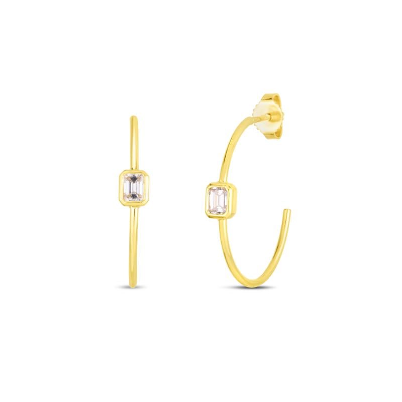 Roberto Coin 18K Yellow Gold Diamond Hoop Earrings