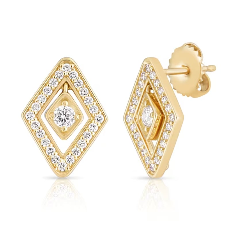 Roberto Coin 18K Yellow Gold Diamond Diamante Earrings