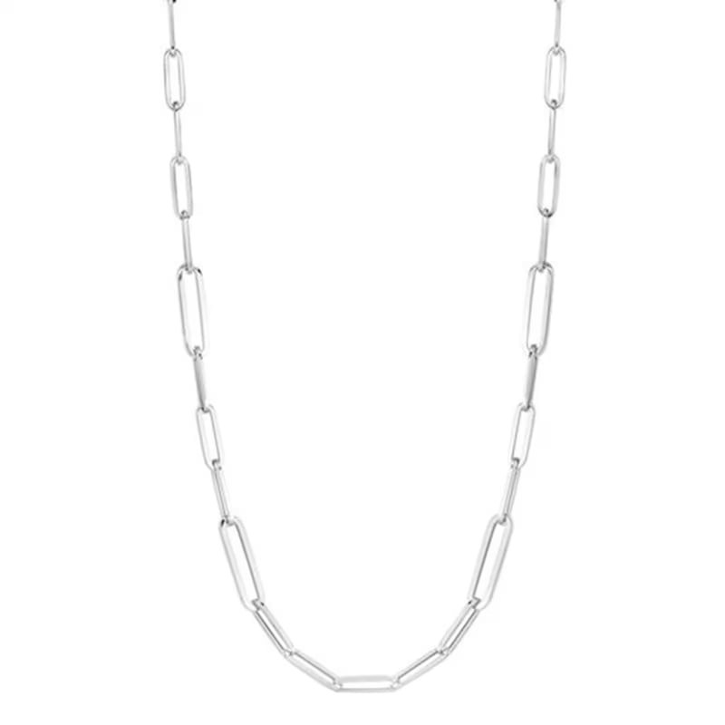 Roberto Coin 18K White Gold Paperclip Necklace