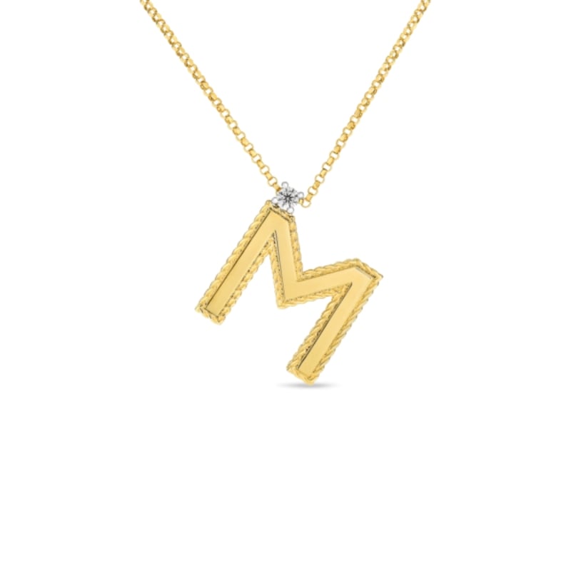 Roberto Coin 18K Yellow Gold Diamond Princess Letter "K" Necklace