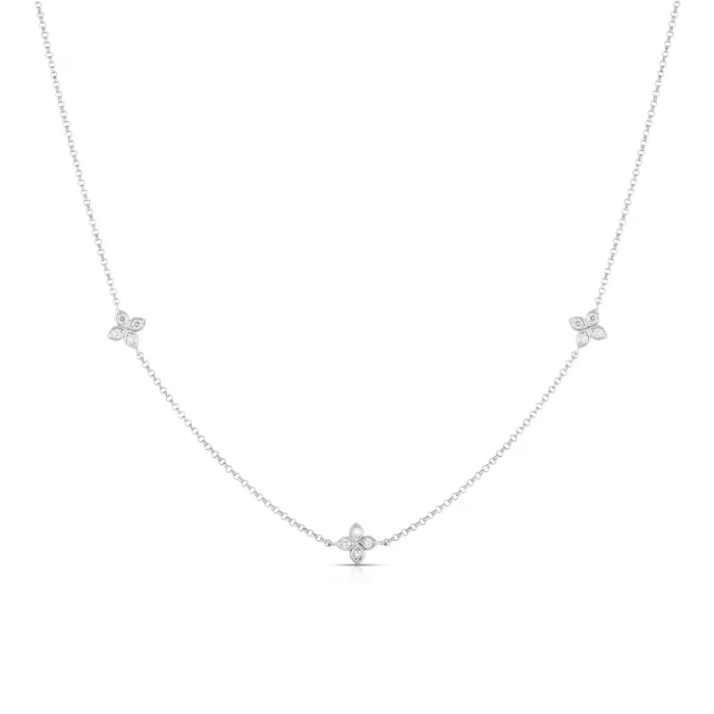 Roberto Coin 18K White Gold Diamond Love-By-The-Inch Necklace