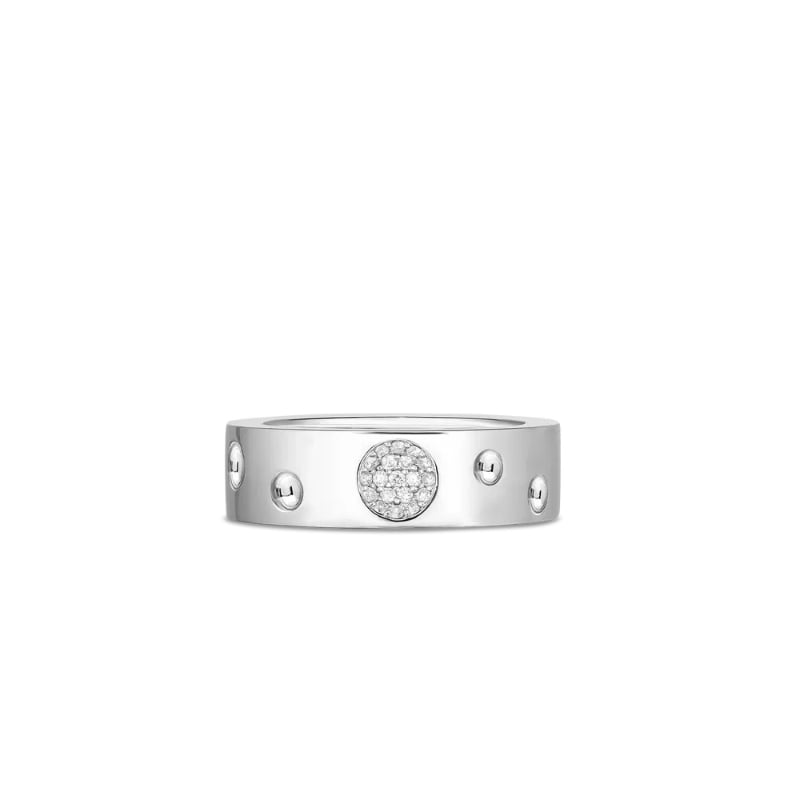 Roberto Coin 18K White Gold Ring Diamond Pois Moi Luna Ring