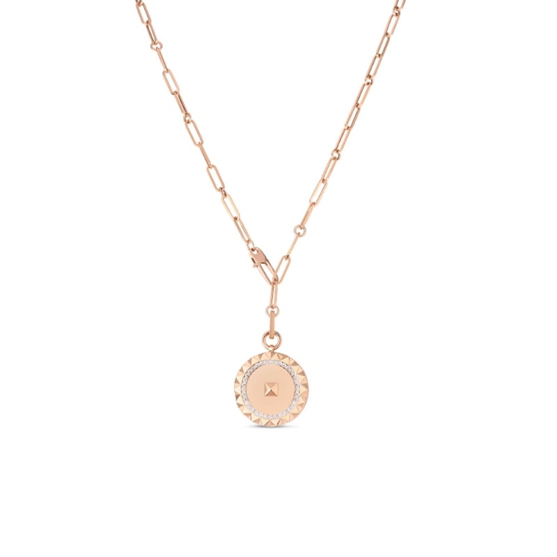 Roberto Coin 18K Rose Gold Diamond Obelisco Necklace