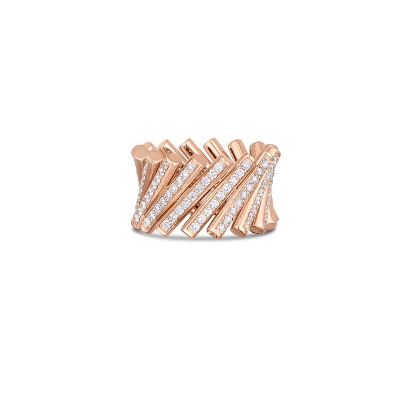 Roberto Coin 18K Rose Gold Diamond Domino Ring