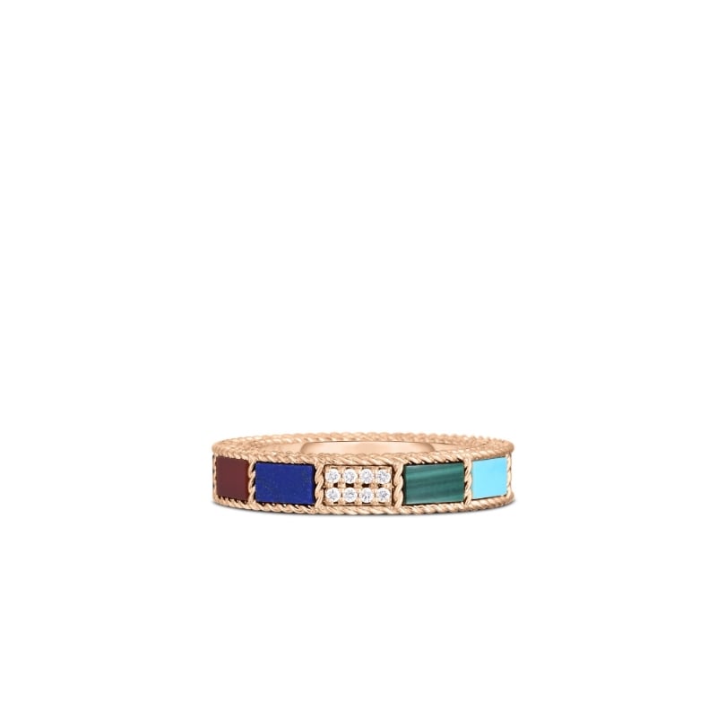 Roberto Coin 18K Rose Gold Mix Stones Diamond Mosaic Ring