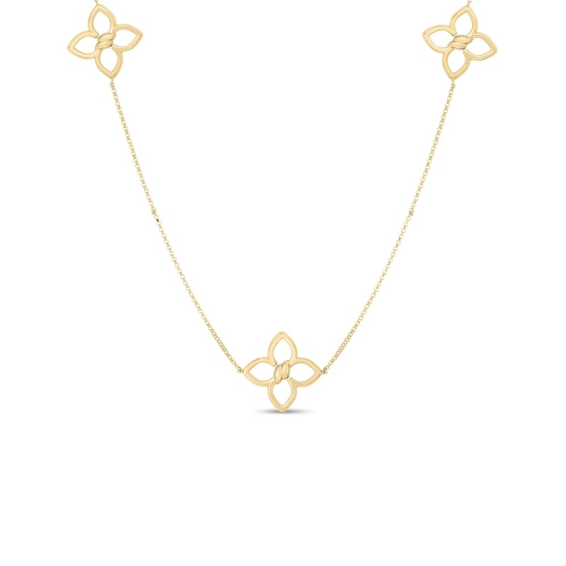 Roberto Coin 18K Yellow Gold Diamond Cialoma Flower Necklace