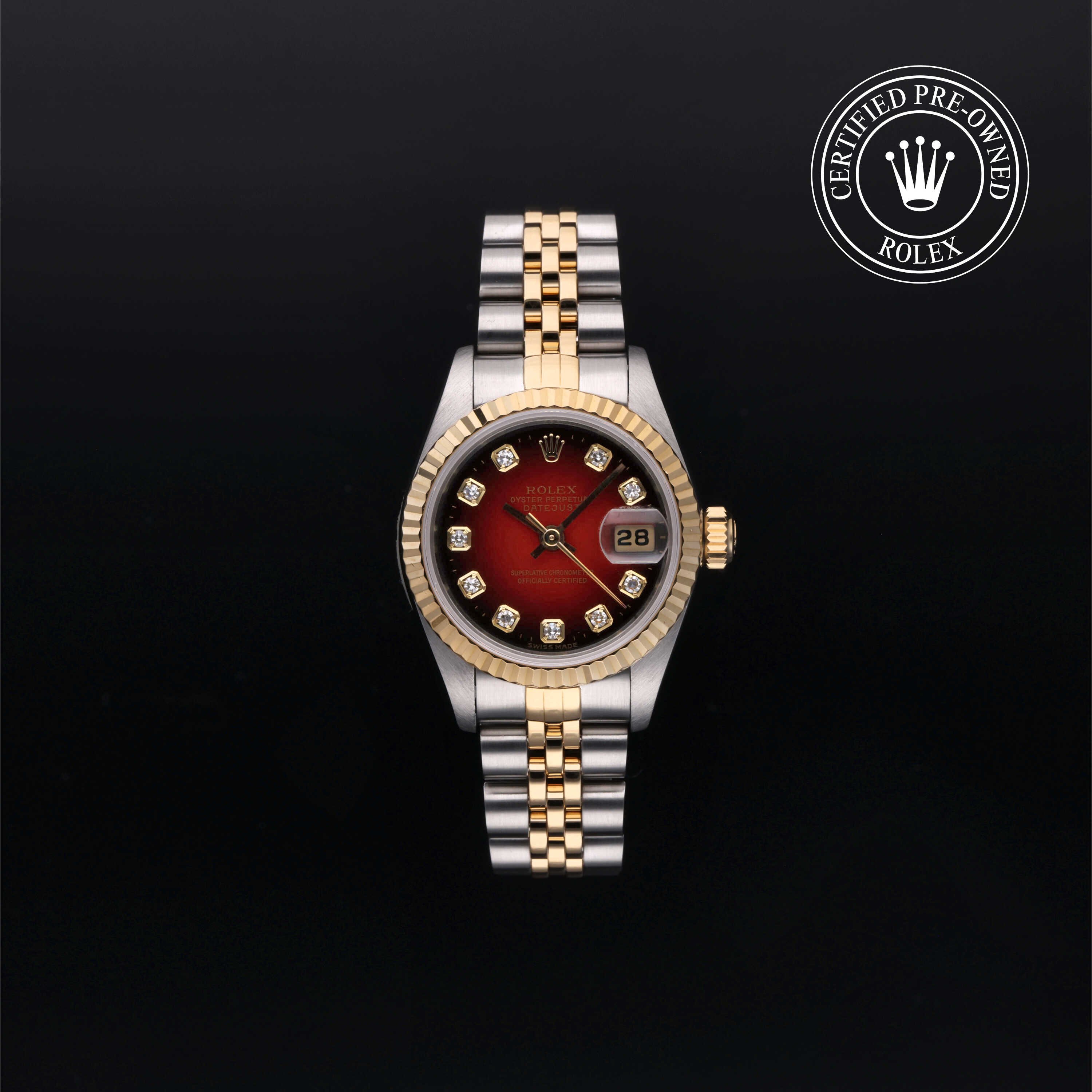 Rolex Certified Pre Owned Oyster Perpetual Lady Datejust 26 26mm in Rolesor 18 ct yellow gold M69173 0042 Fourtane